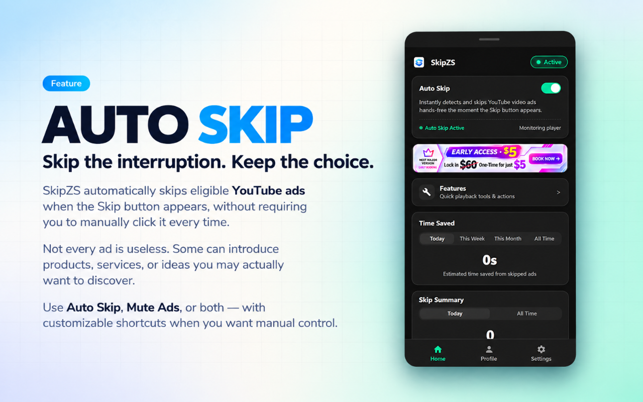 SkipZS Auto Skip promotional preview